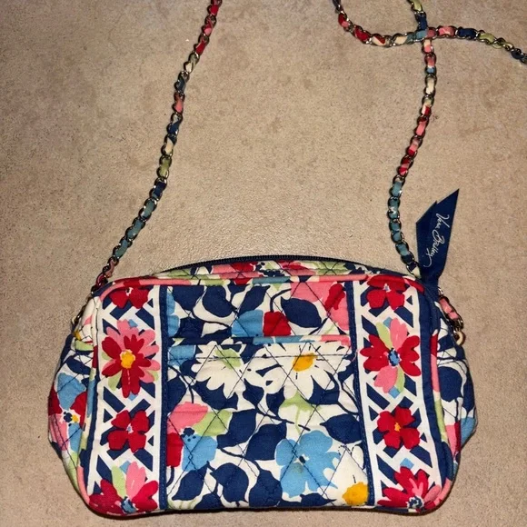 Vera Bradley Chain Strap Multicolor Floral Mini Crossbody Bag - Picture 2 of 5
